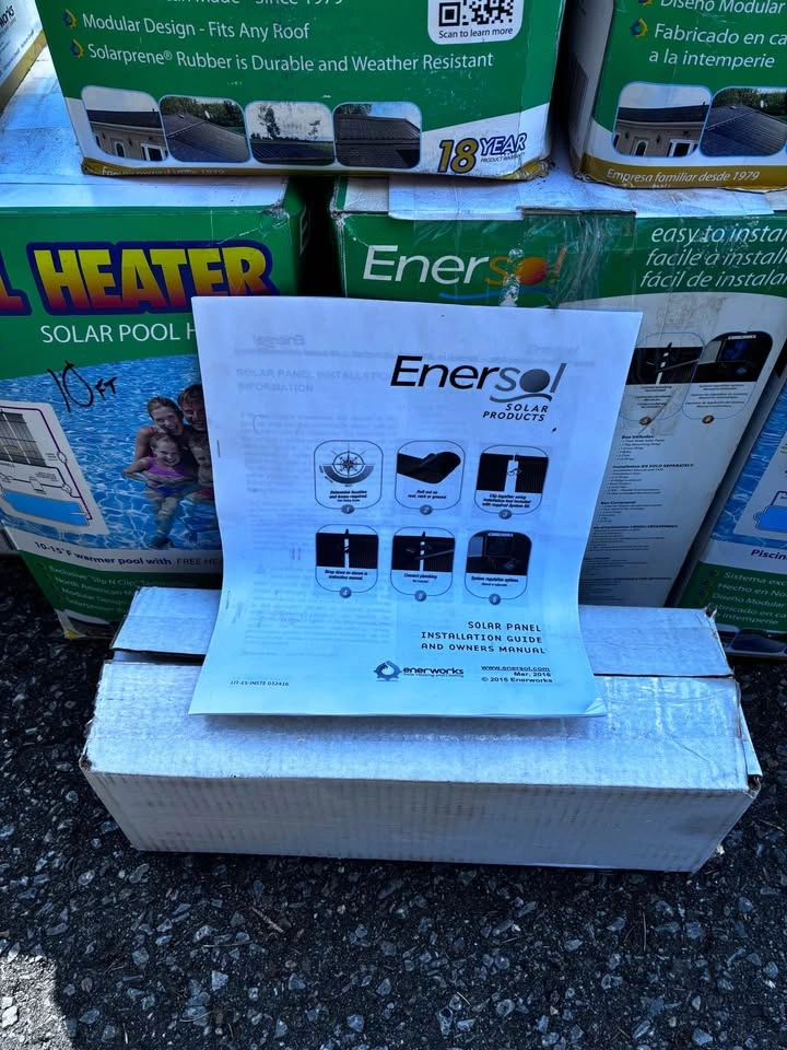 Enersol Solar Pool Heating System – 10 New 10’ Panels + Kit - photo 3