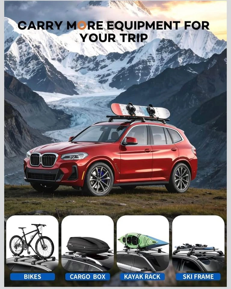 MUИIMUJA Roof Rack Cross Bars for BMW X3 2018+ - photo 5