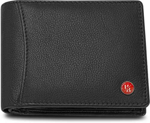 HORNBULL Men Casual Black or Blue Genuine Leather RFID Wallet
