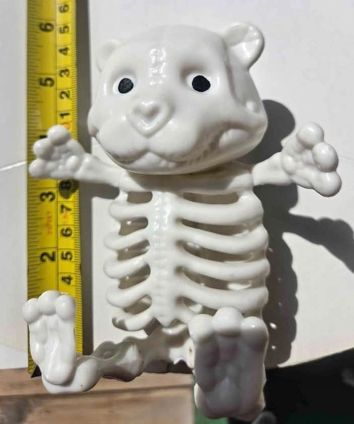 Plastic Skeleton Teddy Bear Halloween Decoration