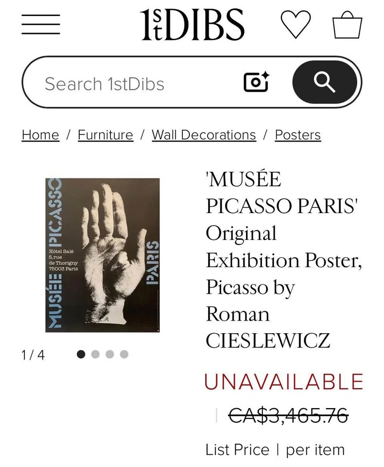 Authentic 1986 Framed Musée Picasso Paris Exhibition Poster - photo 3