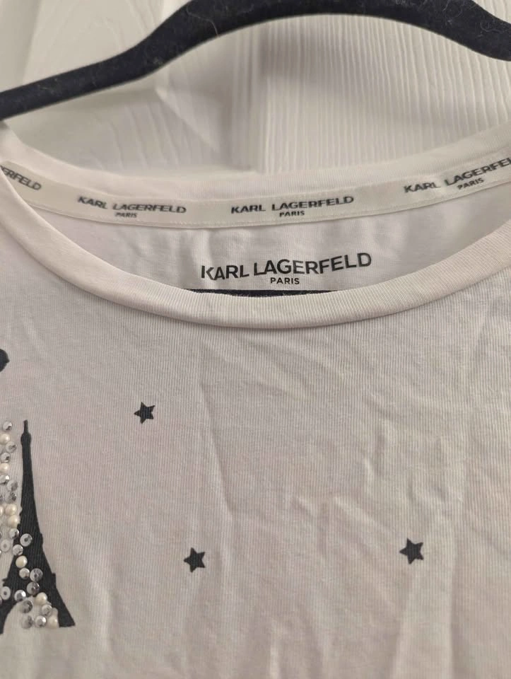 Karl Lagerfeld Paris T-Shirt – White Paris Print, Size L - photo 3