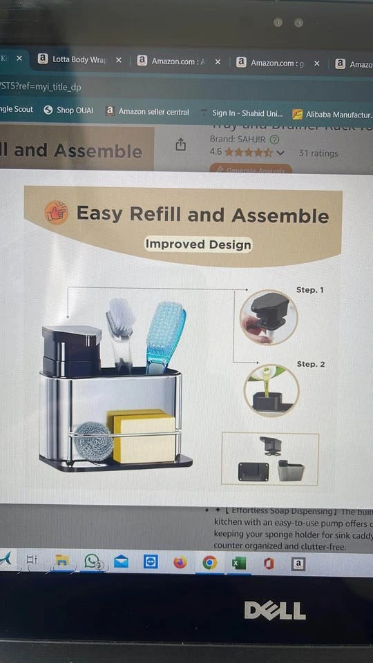 SAHJIR Sink Organizer Caddy w/ Soap Dispenser Sponge Holder - photo 2