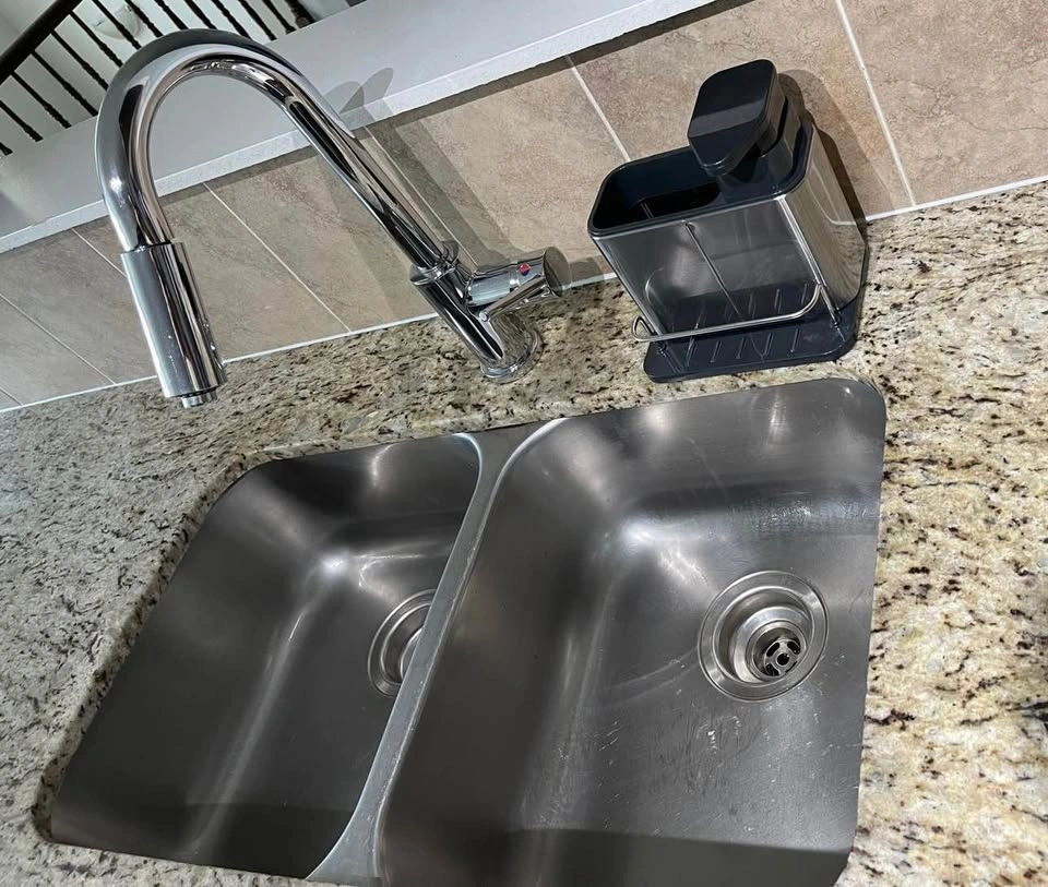 SAHJIR Sink Organizer Caddy w/ Soap Dispenser Sponge Holder - photo 3