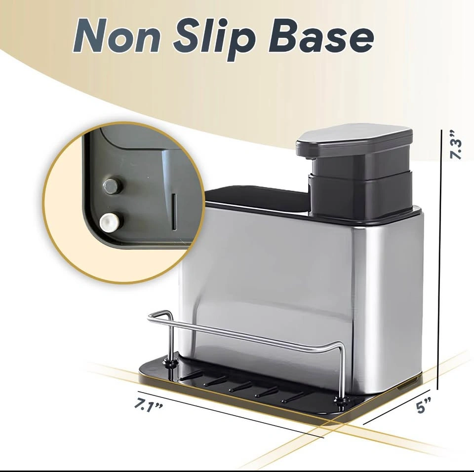 SAHJIR Sink Organizer Caddy w/ Soap Dispenser Sponge Holder - photo 5