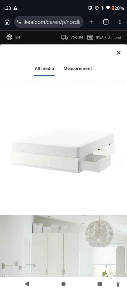 IKEA NORDLI Queen Bed Frame with 6 Storage Drawers - photo 2