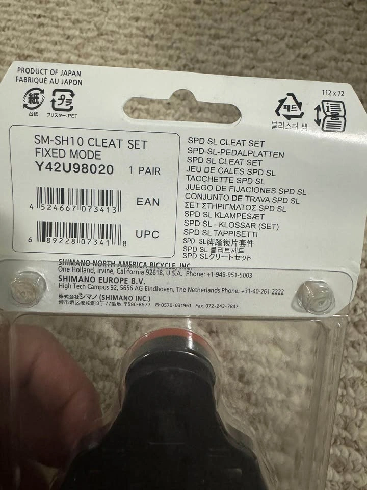 SHIMANO SM-SH10 SPD-SL Bicycle Cleat Set 0 Degree Float - photo 4