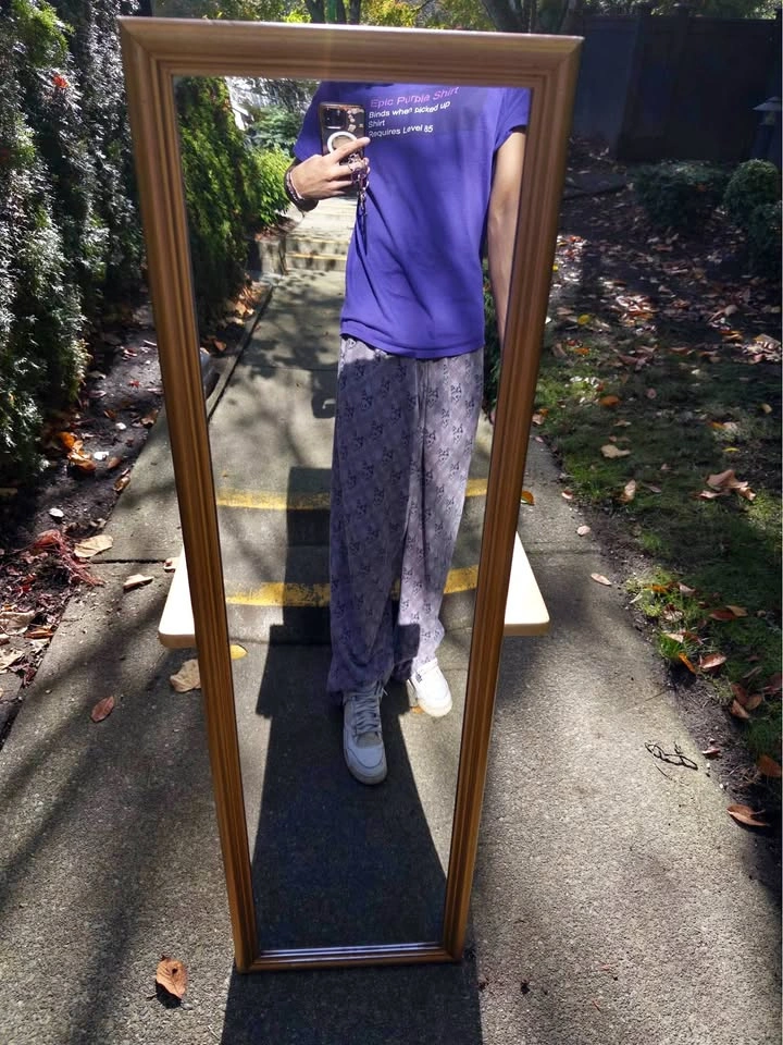 Gold Framed Full Length Rectangular Mirror