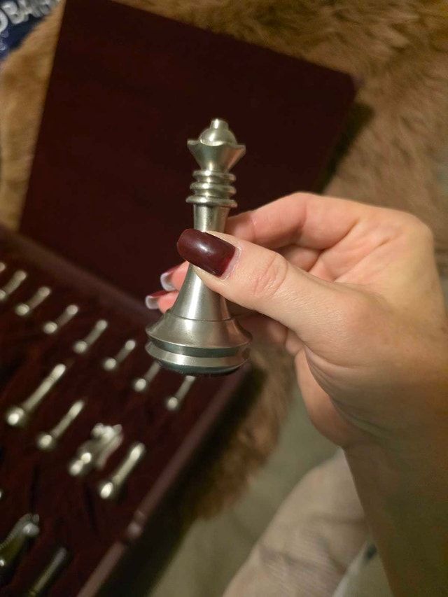 Metal Chess Set with Storage Case - photo 2