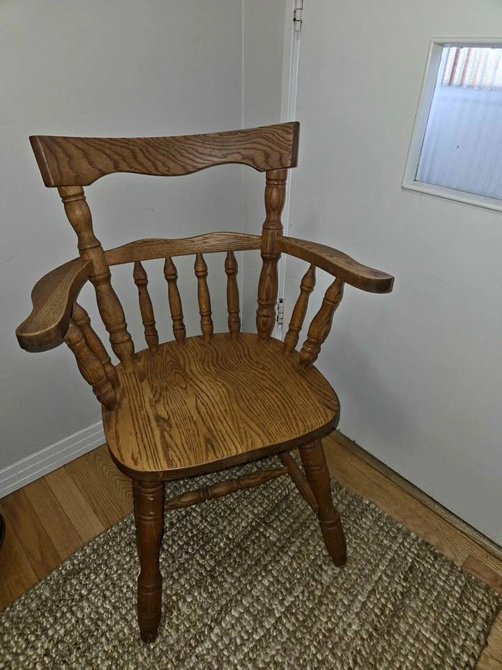 Solid Oak Captain’s Armchair / Accent Desk Chair