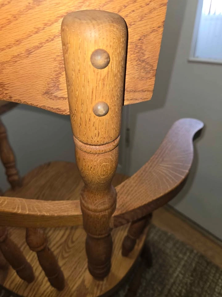 Solid Oak Captain’s Armchair / Accent Desk Chair - photo 4