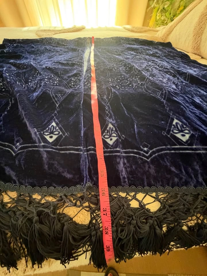 Blue Velvet Fringe Kimono Wrap - photo 5