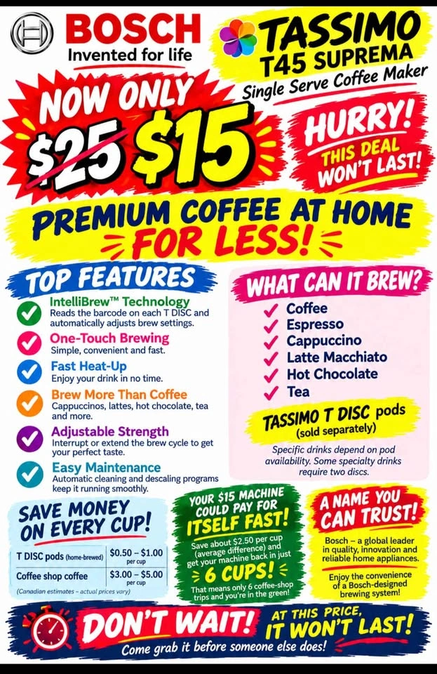 Bosch Tassimo T45 Suprema Single Serve Coffee Maker ☕ - photo 5