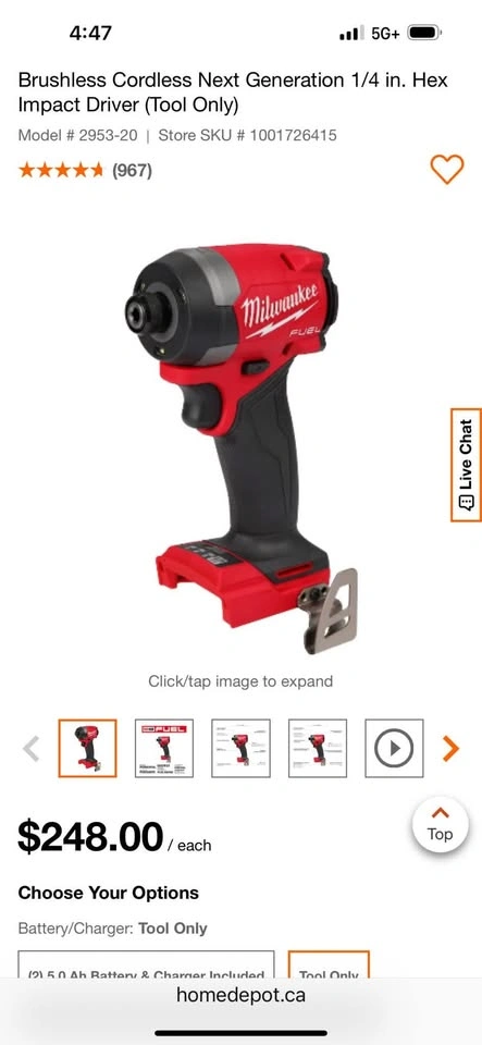 Milwaukee M18 Impact Driver with battery - photo 3