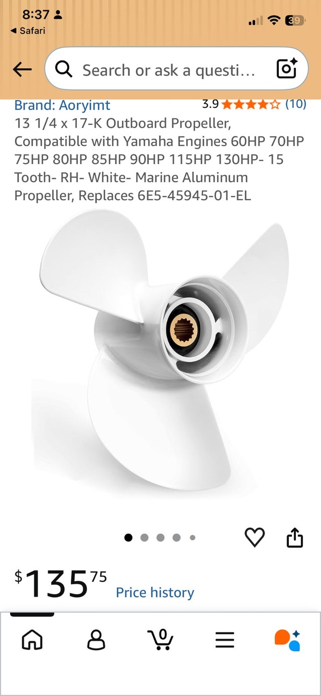 13 ¼” x 17 -K propeller - new