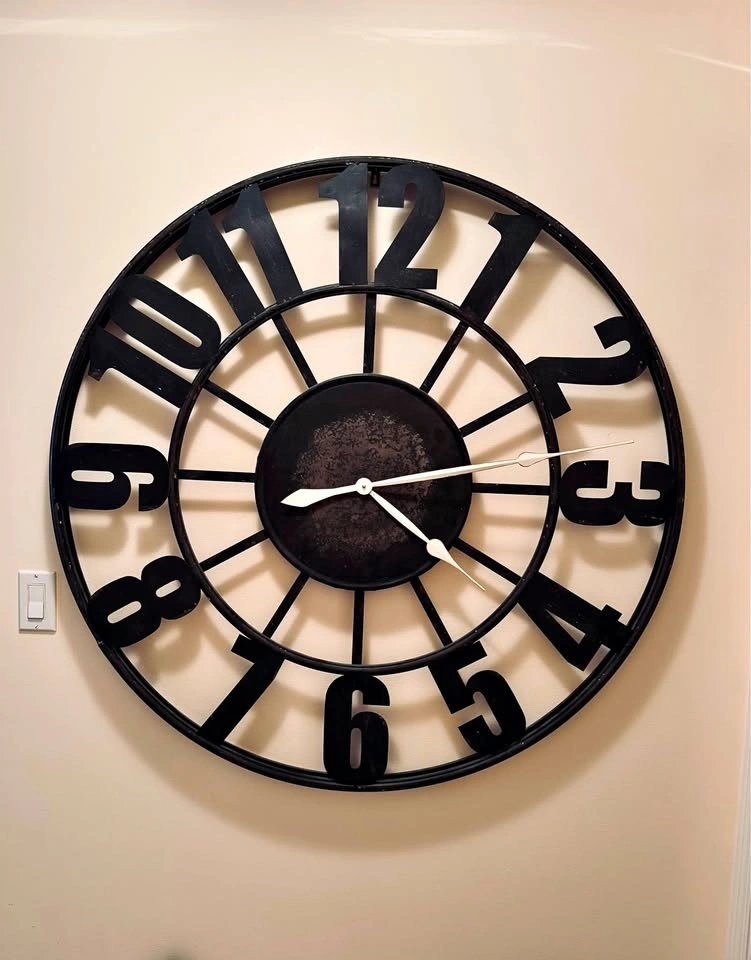 Urban Barn Iron Wall Clock - Oversized 44x44 inches