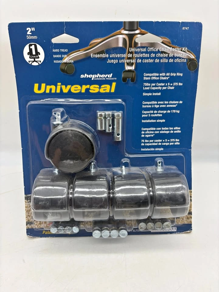New - Shepherd Hardware 2" Universal Office Chair Caster Repair