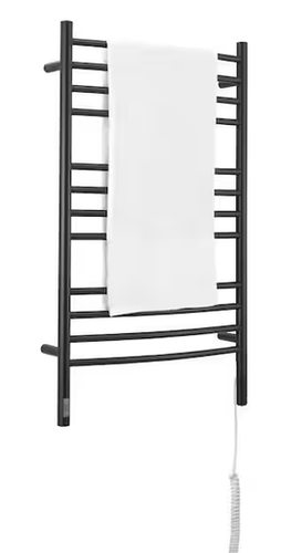 Lustra 12-Bar Electric Towel Warmer Matte Black Timer Temp Contr