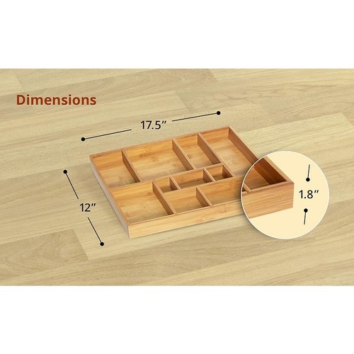 Bamboo Drawer Organizer 2 Pack - photo 2