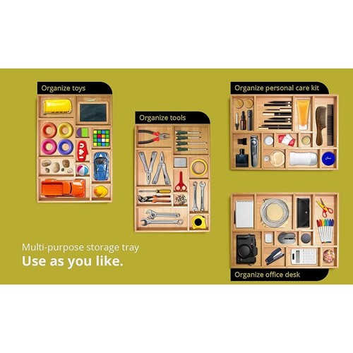 Bamboo Drawer Organizer 2 Pack - photo 3