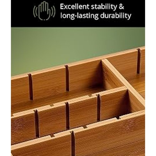 Bamboo Drawer Organizer 2 Pack - photo 5