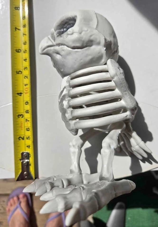 Plastic Skeleton Owl Halloween Decoration – Used Once, Like New
