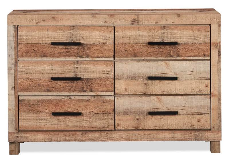 Rustic Wood 6-Drawer Dresser + Mirror - photo 2