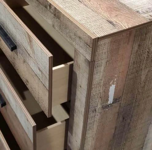 Rustic Wood 6-Drawer Dresser + Mirror - photo 4