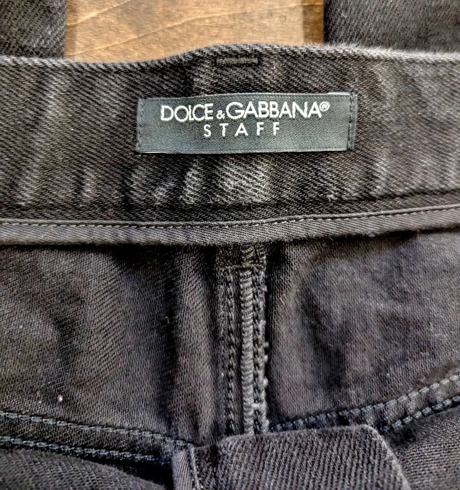 Rare Dolce & Gabanna Staff Label Men's Black Jeans Size 56