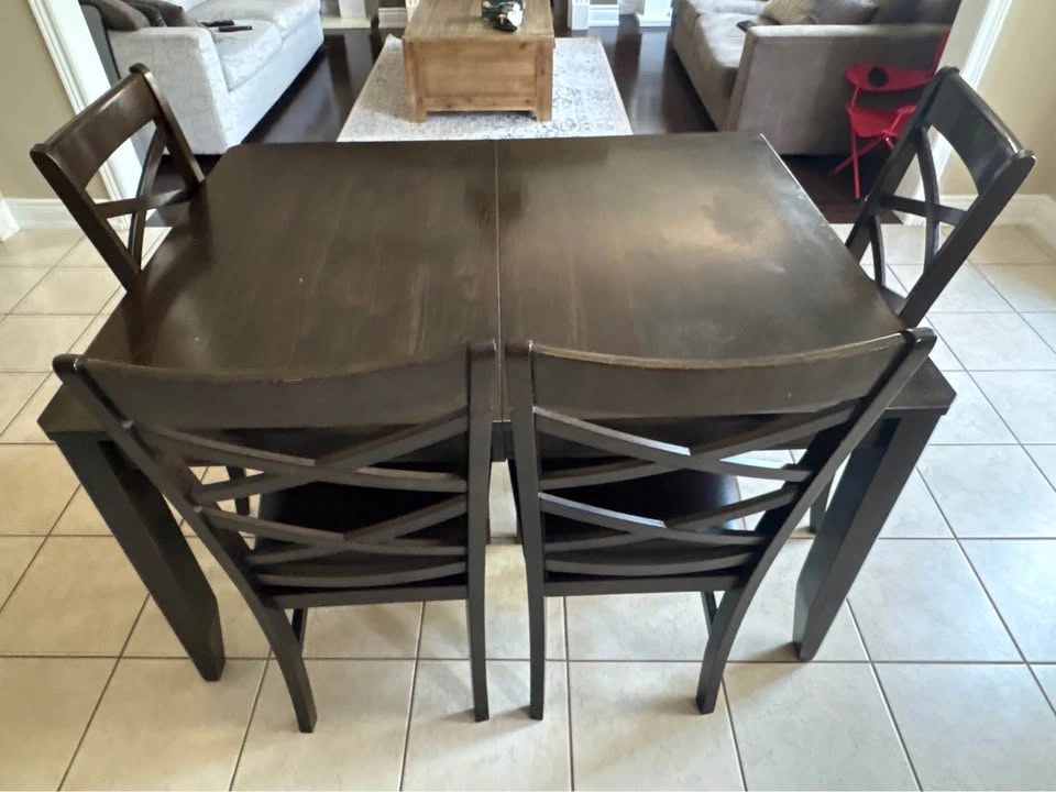 6-Piece Wood Dining Table Set with Extension - photo 3