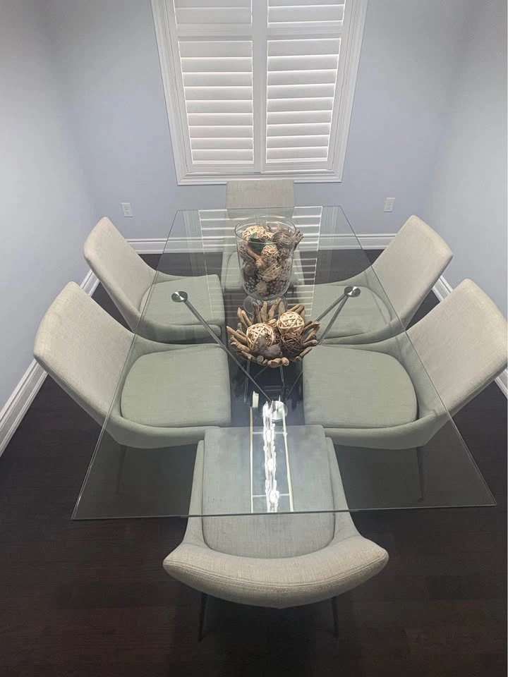 Glass Dining set with 6 Chairs - photo 2