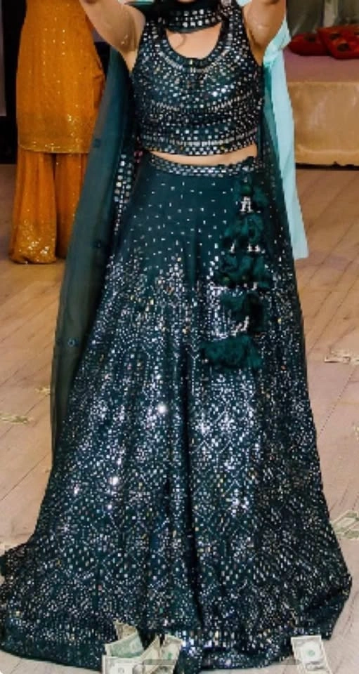 Green Mirror Lengha - photo 2