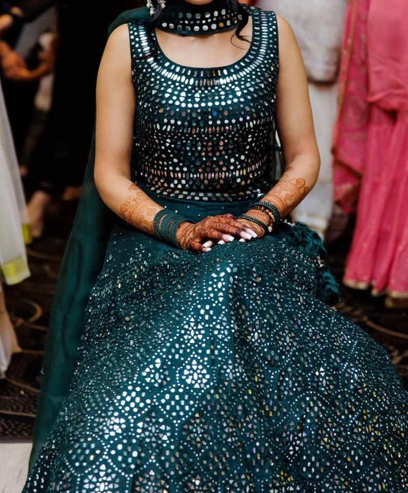 Green Mirror Lengha - photo 3