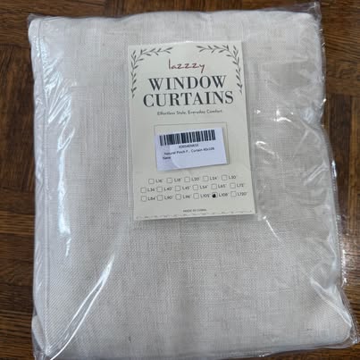 Brand New Sealed Lazzzy Natural Pinch Pleat Window Curtains