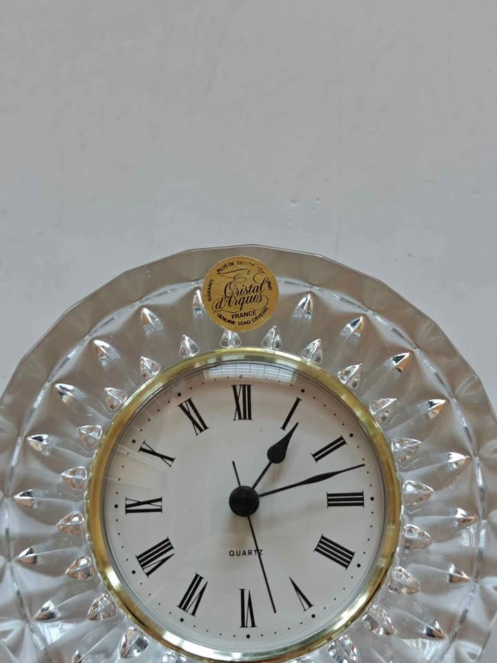 Vintage Cristal d'Arques France Lead Crystal Desk Clock Quartz - photo 2