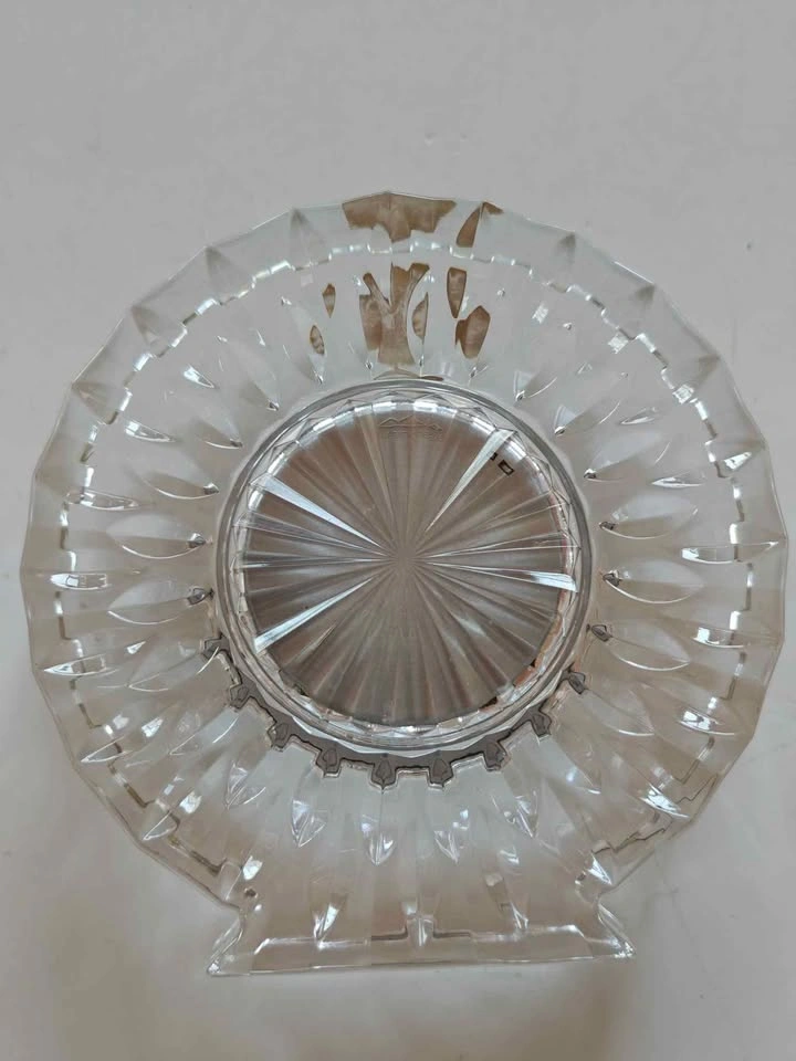 Vintage Cristal d'Arques France Lead Crystal Desk Clock Quartz - photo 3