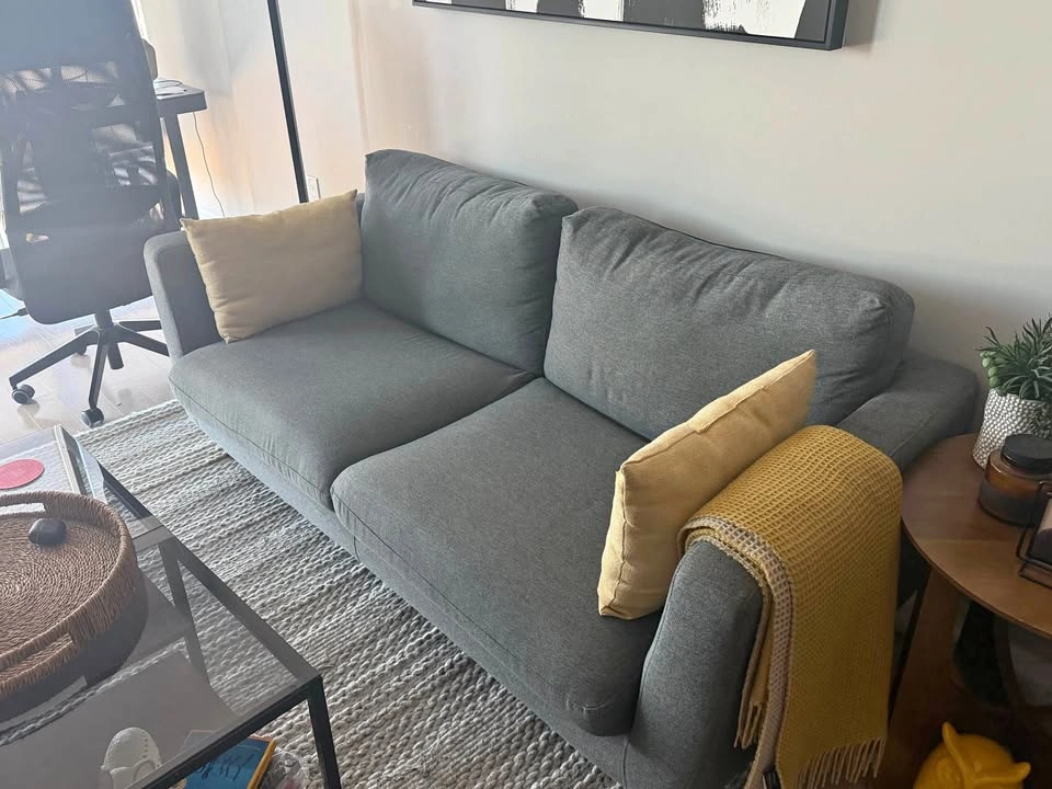 Structube Falcon 3-Seater Sofa – Dark Grey, Great Condition