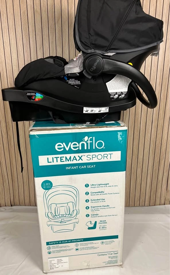 Evenflo LiteMax Sport Infant Car Seat - Graphite Grey - photo 3