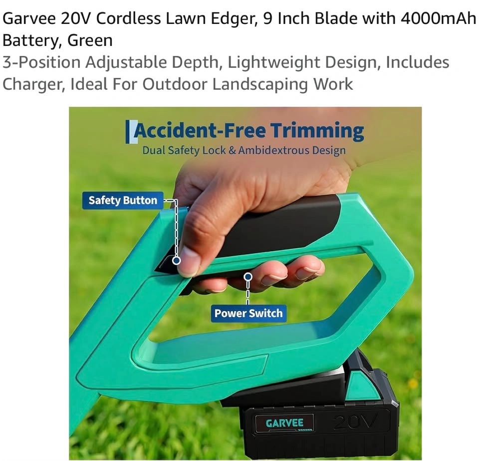 GARVEE BRUSHLESS CORDLESS LAWN EDGER - YELLOW/BLACK - photo 4