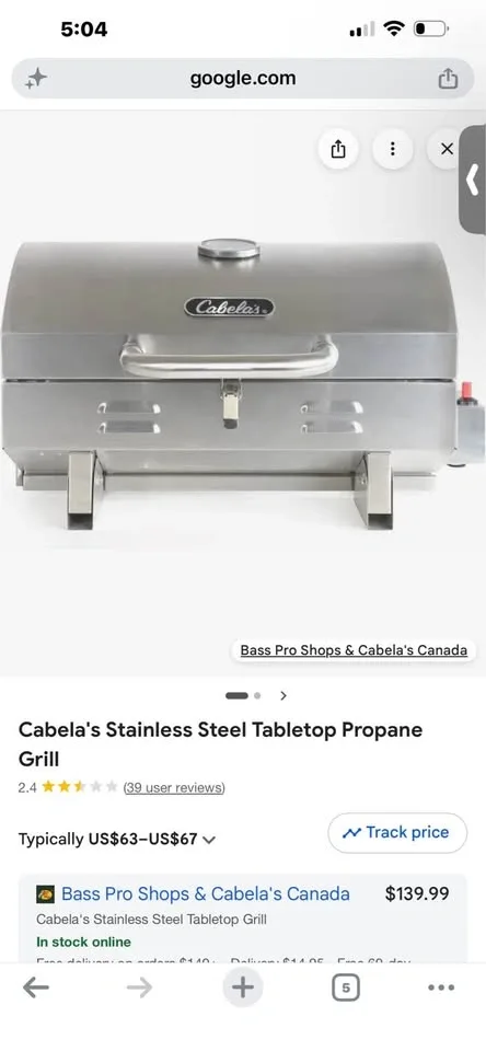 Cabela's Stainless Steel Tabletop Propane Grill Brand New - photo 3