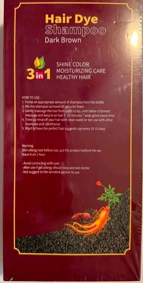 Hair Dye Shampoo 3in1 Shine Color - Dark Brown - photo 2