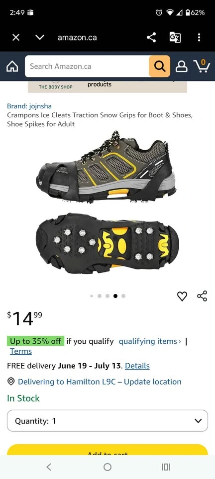 Crampons Ice Cleats Traction Snow Grips for Boots & Shoes - photo 4