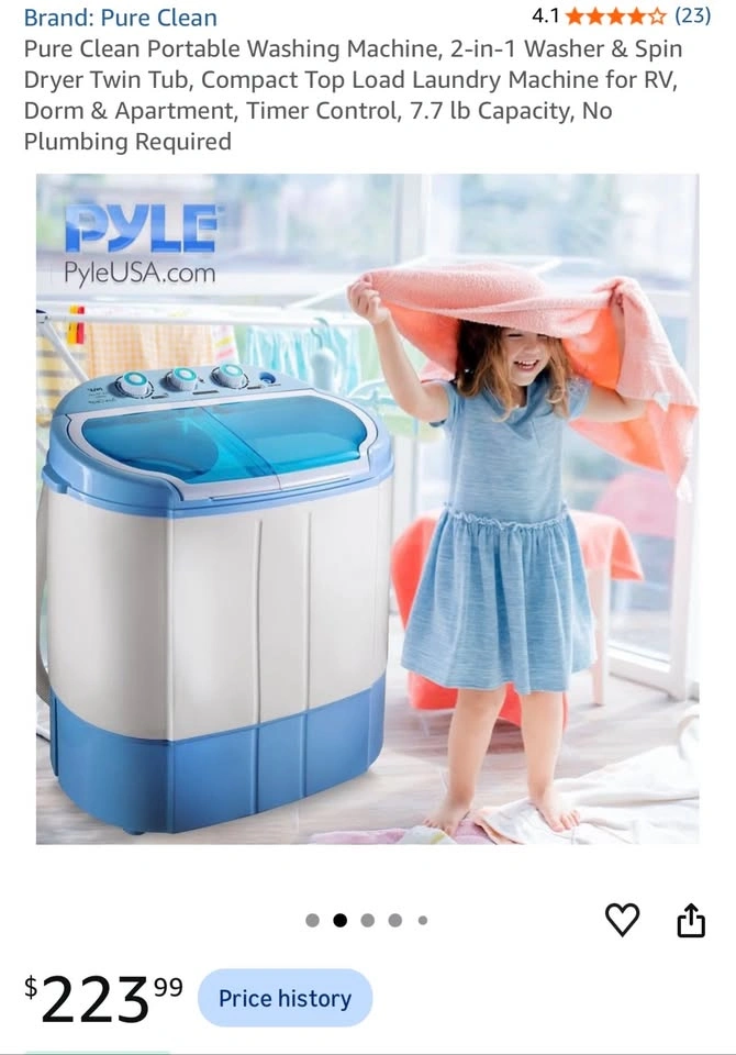 Pyle Pure Clean 2-in-1 Mini Portable Washer & Dryer PUCWM22 - photo 2