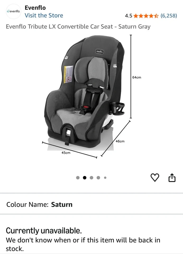 EVENFLO TRIBUTE LX CONVERTIBLE CAR SEAT - 40LBS CAP - GREY - photo 5
