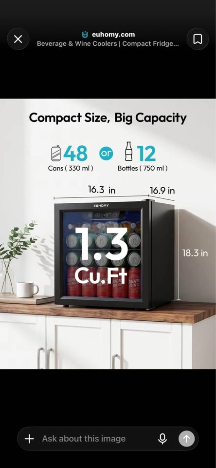 1.3 Cu. Ft. Wine & Beverage Cooler - 48 Cans / 12 Bottles - photo 4