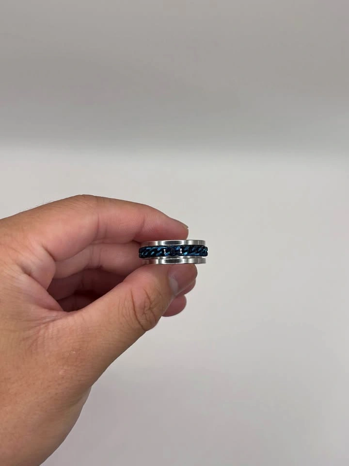Silver multi Chain Ring - Size 8