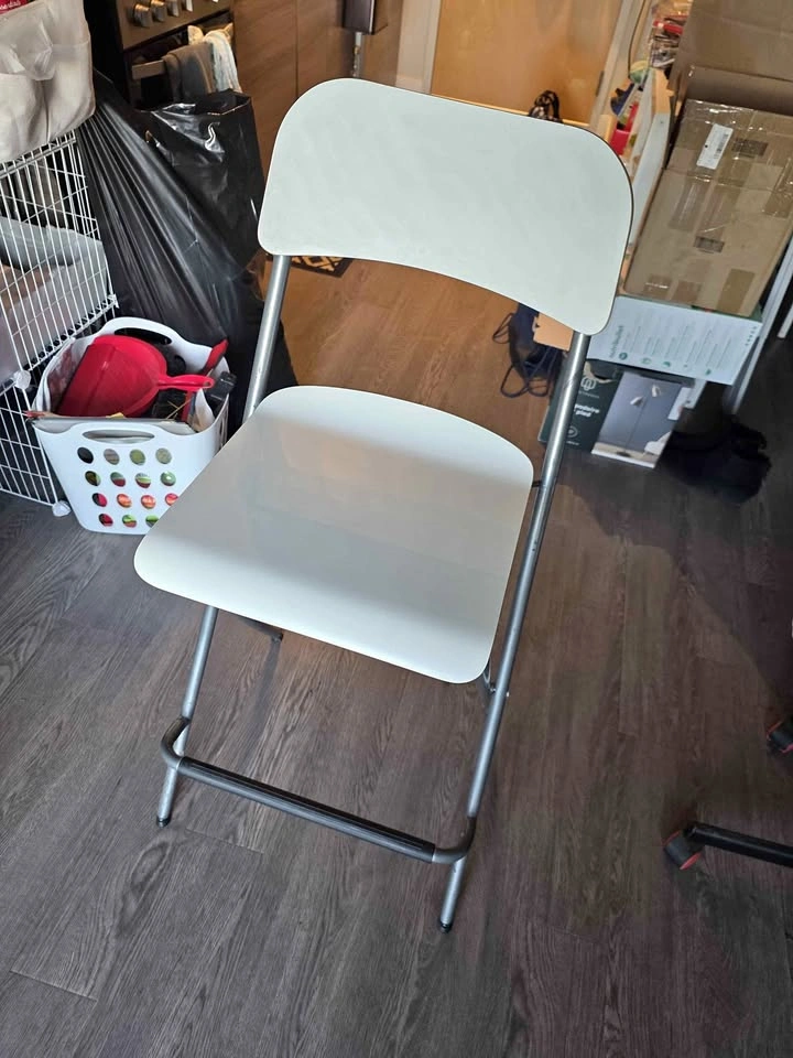 FREE: White Folding Bar Stool / Counter Chair - 29" Height