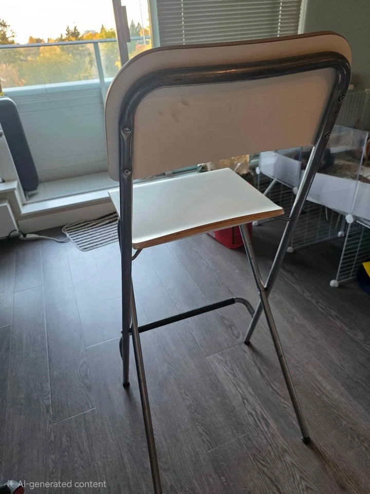 FREE: White Folding Bar Stool / Counter Chair - 29" Height - photo 3