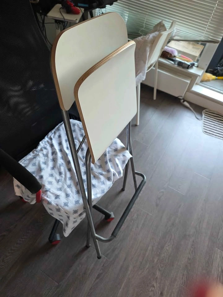 FREE: White Folding Bar Stool / Counter Chair - 29" Height - photo 4