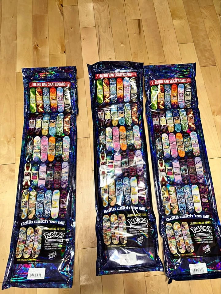 Pokemon TCG x Santa Cruz Skateboard (blind bag) EACH